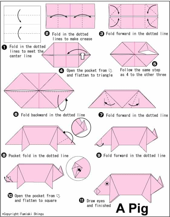 STEM Little Explorers How to make Origami Pig, step by step guide