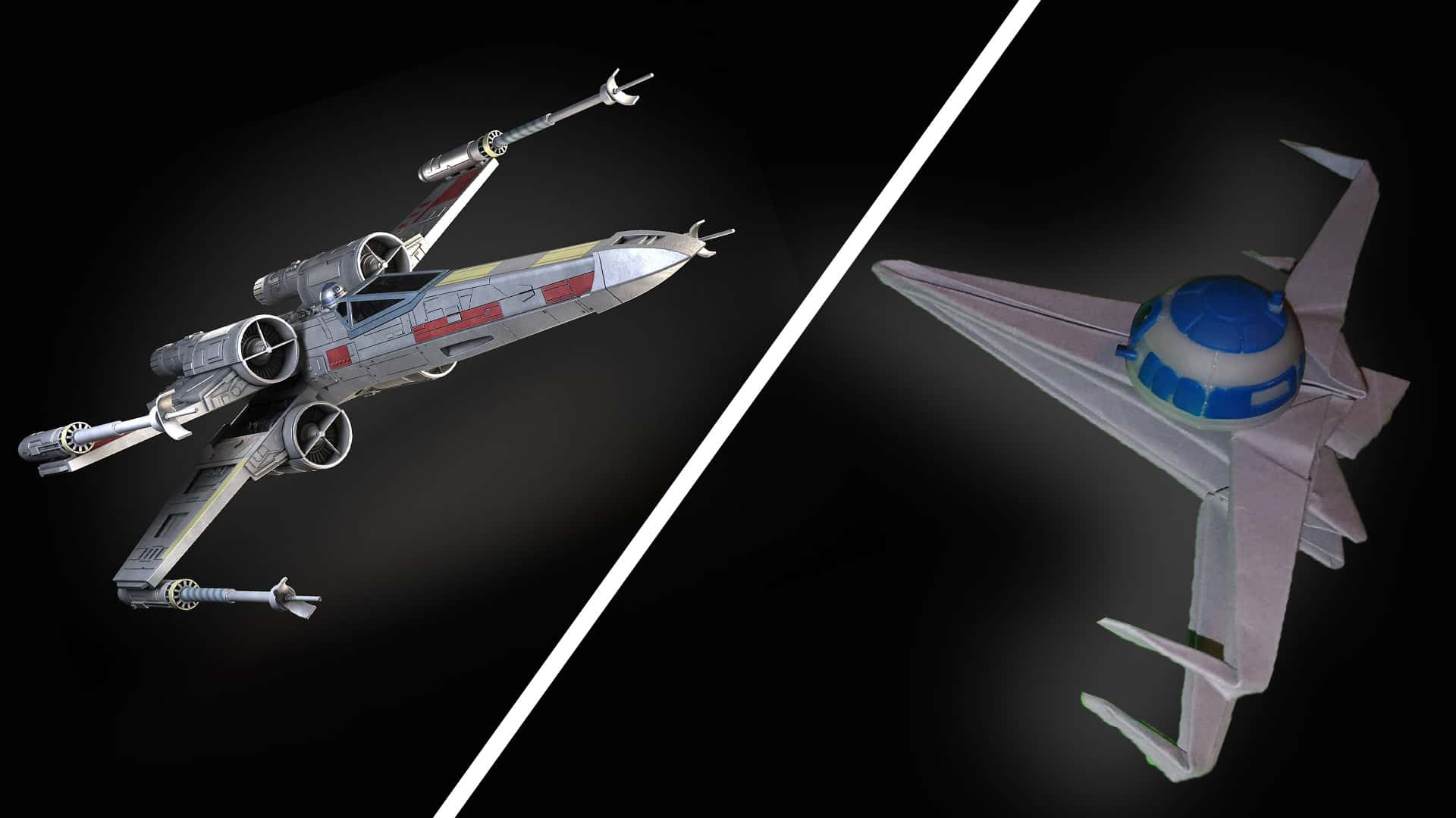 An origami Star Wars X-wing