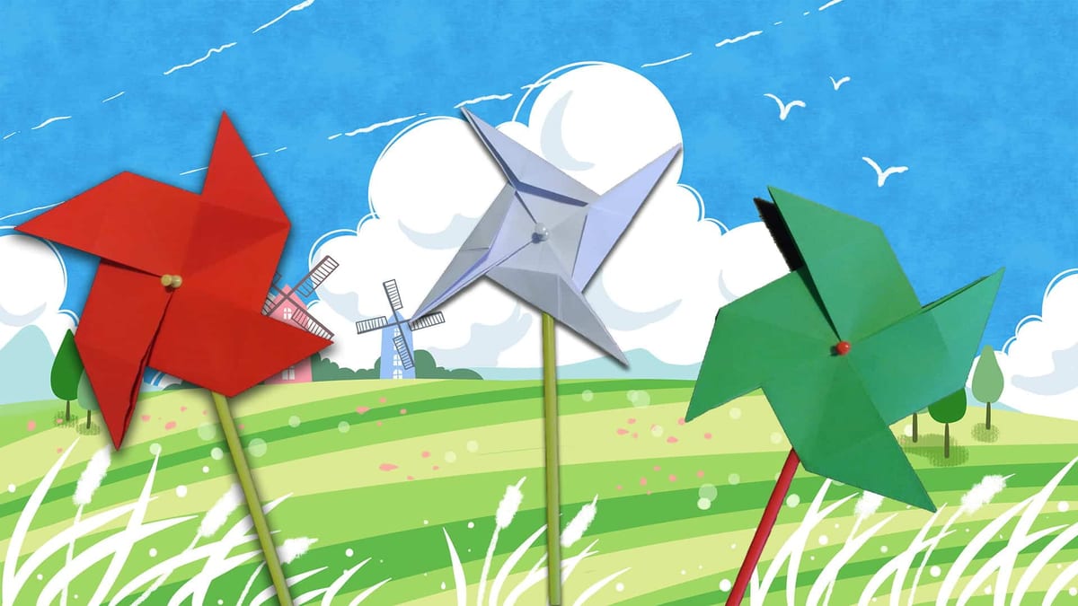 Origami vjetrenjača od papira